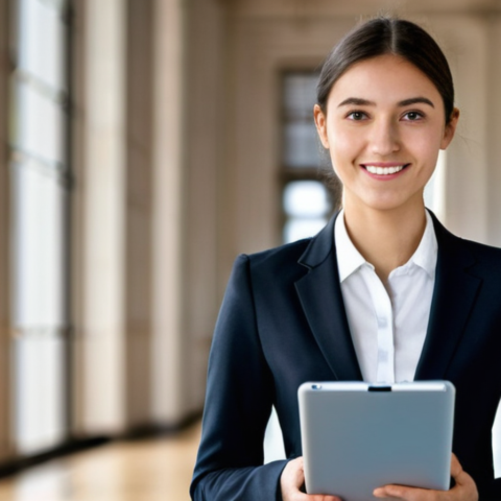 기업경영지도사 시험 준비 도구 추천 - **Prompt:** A dynamic, bright image showcasing a young professional consultant (mid-20s to early 30s...