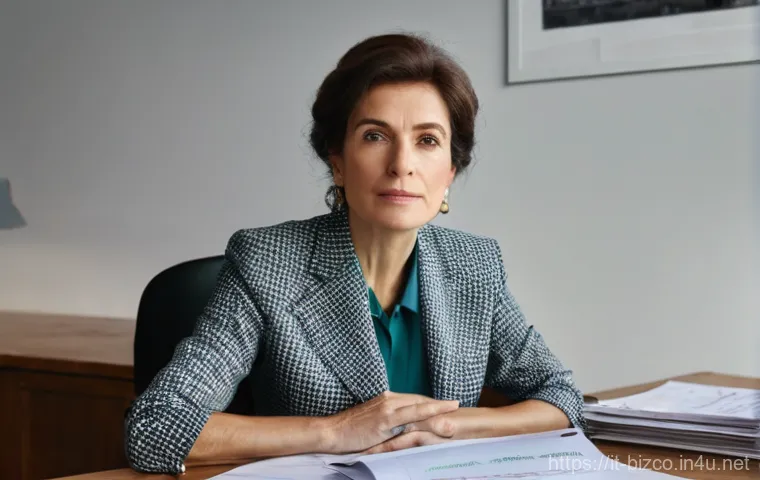 기업경영지도사와 기업 진단 프로세스 - **Prompt:** An Italian entrepreneur, a woman in her late 40s or early 50s, with a thoughtful and sli...