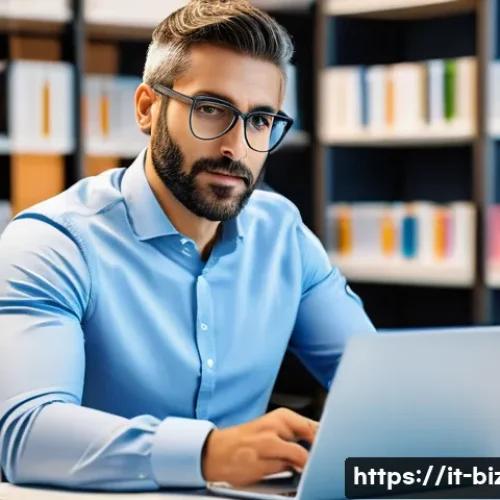 기업경영지도사 자격증의 현실적인 활용법 - A professional Italian business consultant in a modern office setting, wearing smart business attire...