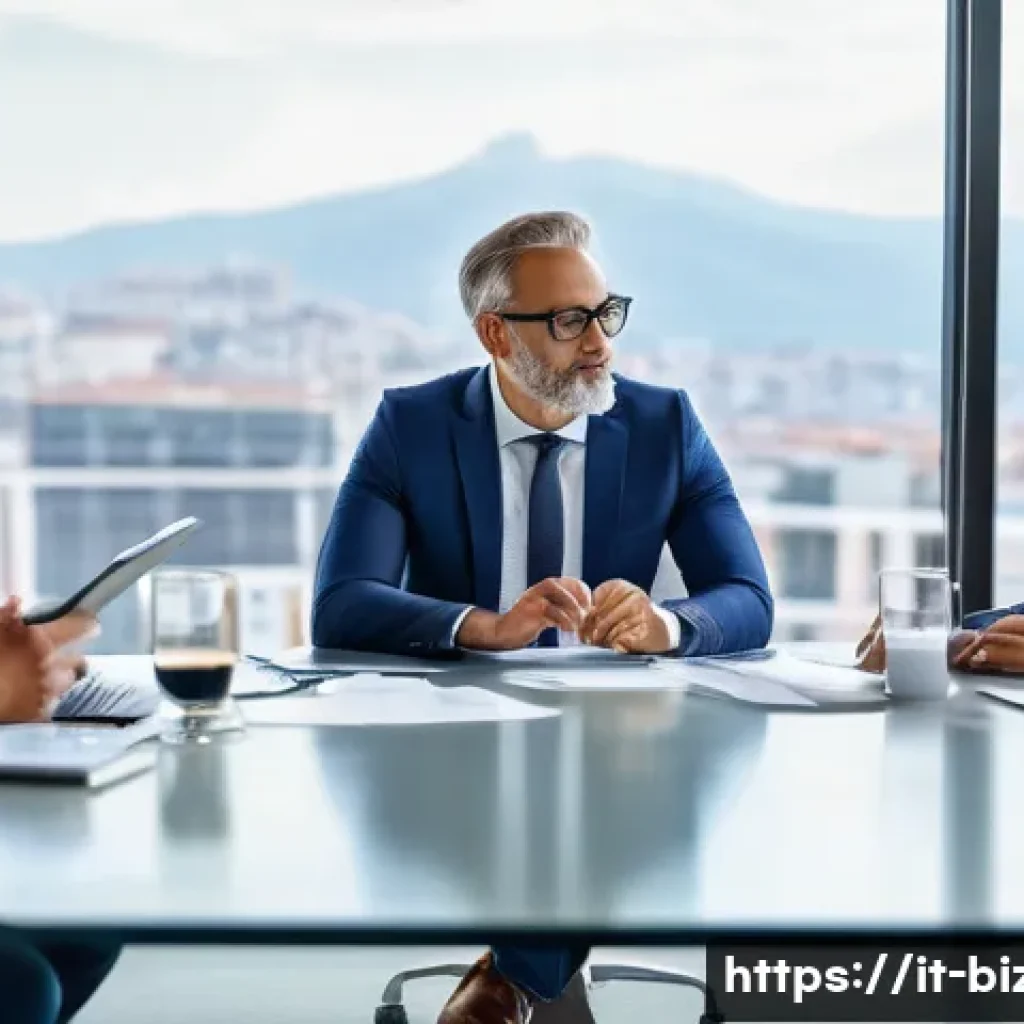기업경영지도사 이론과 실무의 차이 - A professional Italian business consultant in a modern office setting, dressed in elegant business a...