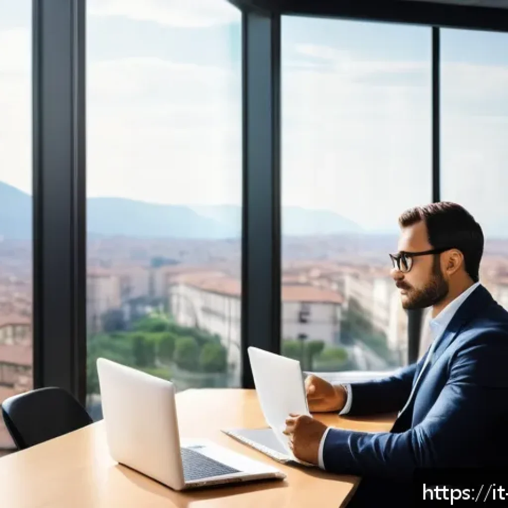 기업경영지도사 자격증 준비 방법 - A professional business consultant in a modern Italian office setting, attentively listening to a di...