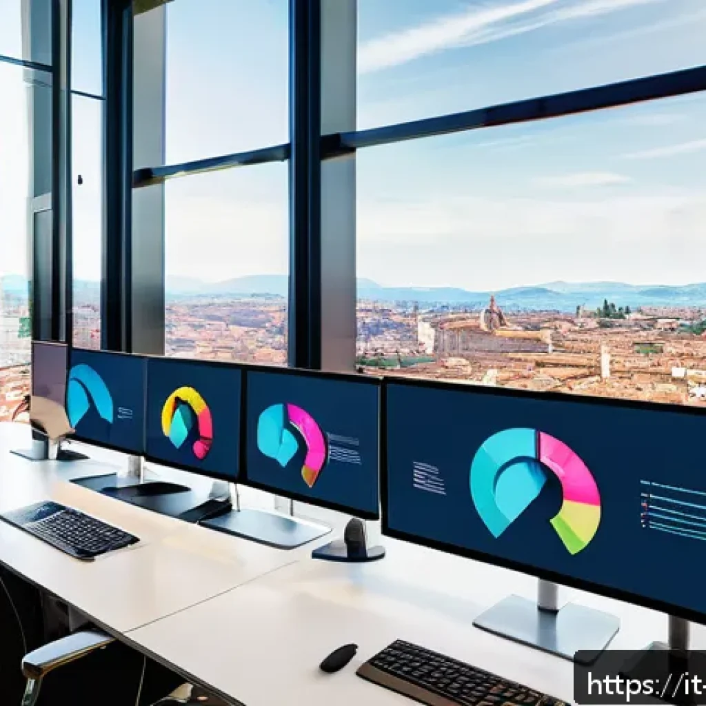 기업경영지도사와 고객 관계 관리 사례 - A modern Italian office environment showcasing a diverse team of professionals analyzing detailed cu...