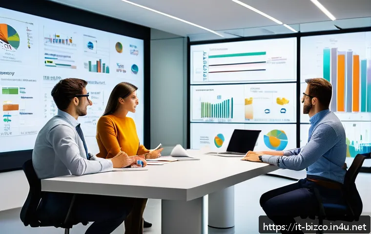 기업경영지도사와 리스크 관리 사례 - A modern Italian corporate office environment featuring a diverse team of professionals engaged in a...