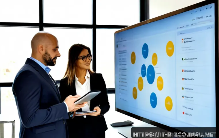 기업경영지도사와 IT 경영 사례 - Photorealistic Italian business management consultant meeting with a mid-sized manufacturing company...
